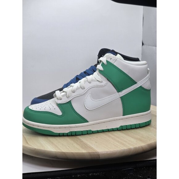 Size 7Y- Nike Air Jordan 1 Marina Blue & Nike Dunk High Stadium Green Miss-match - Picture 4 of 9
